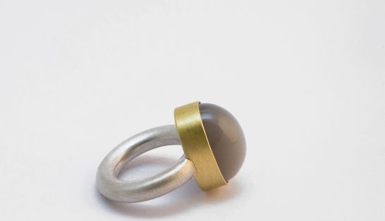 Ring Mondstein Gold 750/000 Silber 925/000
